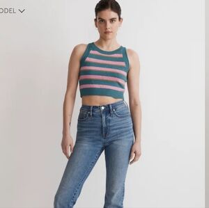 Madewell Crochet-Trim Crop Sweater Tank